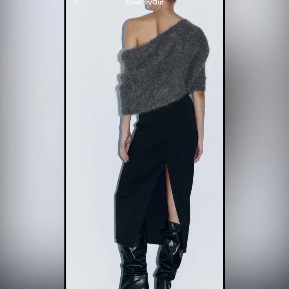 NWT Women's Zara Asymmetric Alpaca Blend Knit Bolero Size L - Picture 3 of 9